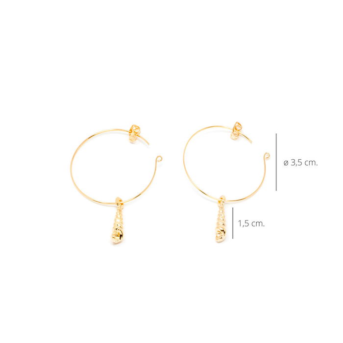 Shabama Boucles d'oreilles AGULLA paillettes dorées 1 unité