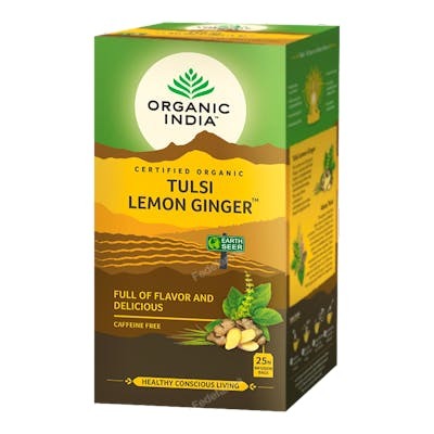 ORGANIC INDIA Tulsi Lemon Ginger Infusion Ayurvedica 25 bols ORGANIC INDIA Tulsi Lemon Ginger Infusion Ayurvedica 25 bols