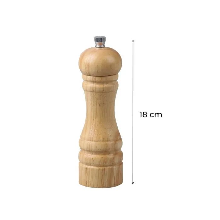 Fackelmann FM Professional - Lot de 2 moulins à poivre et sel manuels en bois avec mécanisme céramique - 18 cm