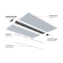 KIMERA HEDE Profilé Aluminium Anodisé Noir avec Diffuseur Opale, Capuchons et Clips de Fixation 2,02 m