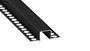 KIMERA HEDE Profilé Aluminium Anodisé Noir avec Diffuseur Opale, Capuchons et Clips de Fixation 2,02 m