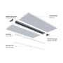 KIMERA MOSSO Profilé Aluminium Noir Anodisé avec Diffuseur Opal, Tapons et Clips de Fixation 2,02M