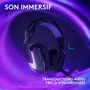 Logitech G Casque Gaming Sans Fil G522 LIGHTSPEED Noir - Son Surround DTS Headphone:X 2.0, Micro Détachable, Rétroéclairage RGB LIGHTSYNC, Autonomie 30h