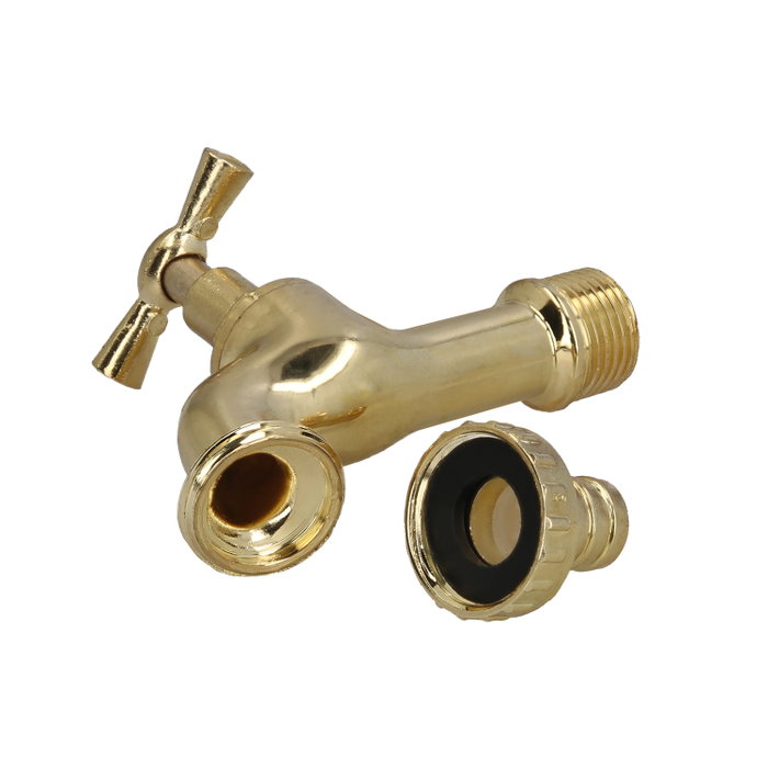 WOLFPACK LINEA PROFESIONAL Grifo Curvo en Laiton Poli avec Raccord 1/2'' - 3/4''