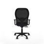 Chaise Alocén Synchrone/Traslack tissu Gris foncé Maille Noir Structure polyamide noire Accoudoir 1D Sans appui-tête Roulettes en nylon 50 mm
