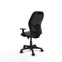 Chaise Alocén Synchrone/Traslack tissu Gris foncé Maille Noir Structure polyamide noire Accoudoir 1D Sans appui-tête Roulettes en nylon 50 mm