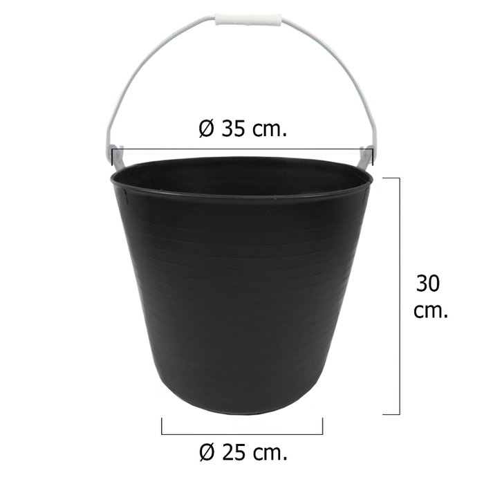WOLFPACK LINEA PROFESIONAL Seau en plastique noir avec anse 22 litres