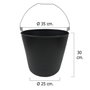 WOLFPACK LINEA PROFESIONAL Seau en plastique noir avec anse 22 litres