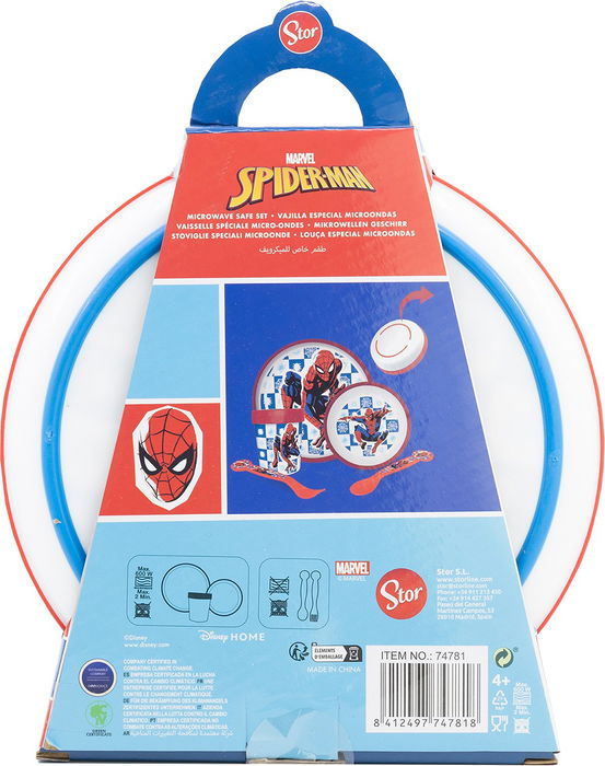 Licensing Ensemble Premium Bicolor Antidérapant 5 Pièces Spiderman CZ11308 Vaisselle Enfant 4+ Ans
