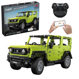CADA Suzuki Jimny 1:12 App + RC - Voiture radiocommandée programmable via Bluetooth, 4 modes de contrôle, éclairage, 579 pièces - Marque: DEQUBE