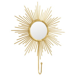 Home Deco Factory Miroir Décoratif avec Patère Doré