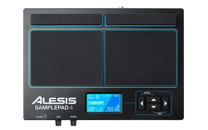 ALESIS SamplePad4 Instrument de Samples et Percussion 4 Pads avec bibliothèque de 25 sons et entrée trigger double