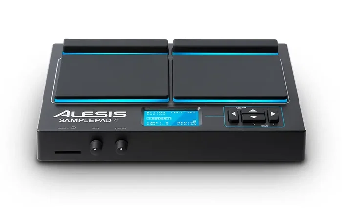 ALESIS SamplePad4 Instrument de Samples et Percussion 4 Pads avec bibliothèque de 25 sons et entrée trigger double