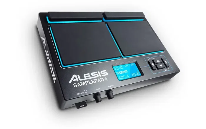 ALESIS SamplePad4 Instrument de Samples et Percussion 4 Pads avec bibliothèque de 25 sons et entrée trigger double