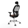 Piqueras y Crespo Chaise de Bureau Jorquera avec Appui-tête Gris Brun foncé