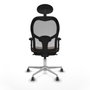Piqueras y Crespo Chaise de Bureau Jorquera avec Appui-tête Gris Brun foncé