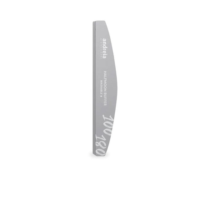 Andreia HALFMOON BUFFER 100/180, Lime à ongles ergonomique demi-lune, Grammage 100/180 pour ponçage et lissage durable Andreia HALFMOON BUFFER 100/180, Lime à ongles ergonomique demi-lune, Grammage 100/180 pour ponçage et lissage durable