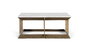 GINER Y COLOMER Table centrale design avec plateau en marbre et base en aluminium, 107 x 60 x 40 cm, blanc et doré