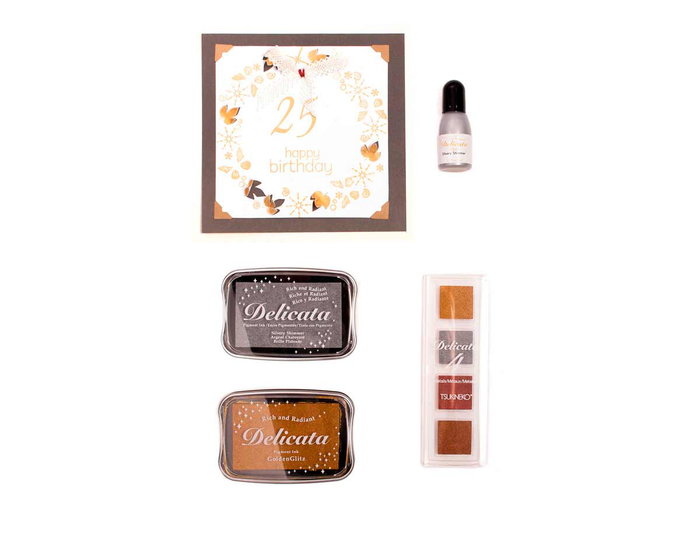 Tsukineko Tampon Encreur DELICATA Noir Métallique Brillant 95x65mm