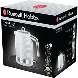Russell Hobbs Bouilloire électrique Inspire 24360-70, 1.7L, ébullition rapide, filtre anti-calcaire, design blanc brillant