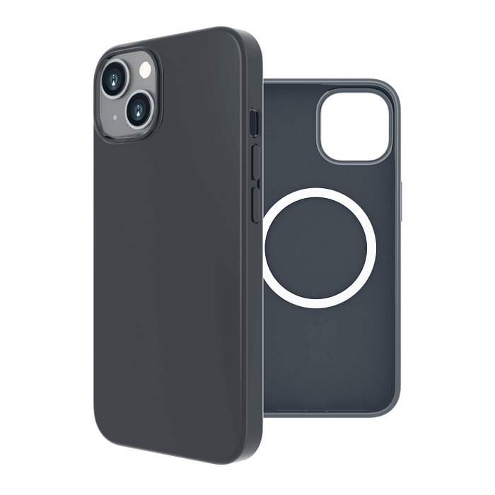 Muvit Recycletek Coque Liquid Silicone MagSafe pour iPhone, protection recyclée 100%, charge sans fil 15W, compatible Qi