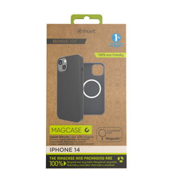 Muvit Recycletek Coque Liquid Silicone MagSafe pour iPhone, protection recyclée 100%, charge sans fil 15W, compatible Qi