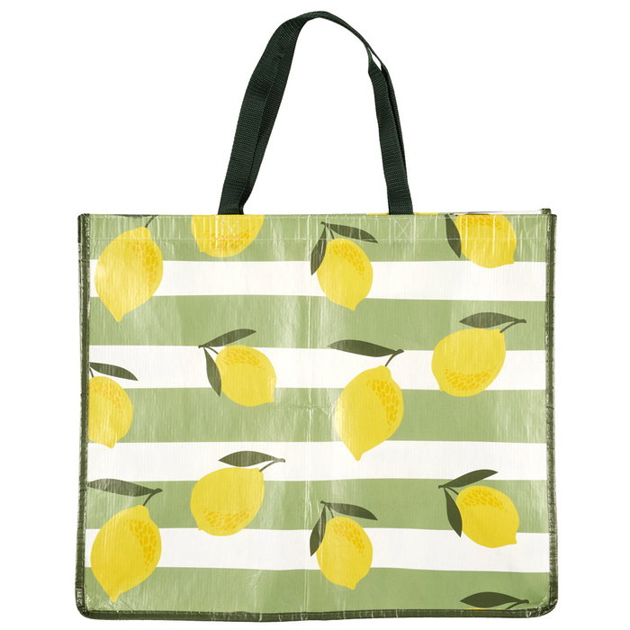 Entre Temps Sac de courses imprimé citrons 50x22 cm