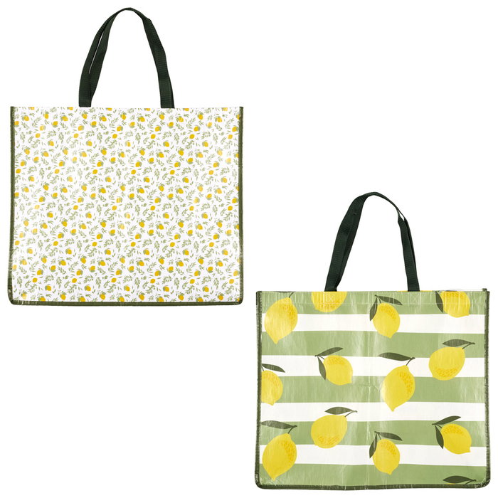 Entre Temps Sac de courses imprimé citrons 50x22 cm