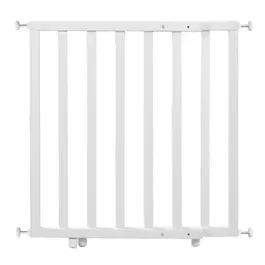 ROBA Barrière de sécurité bébé sans perçage pour porte et escalier, bois blanc ajustable de 62 à 105 cm avec extension, dès la naissance