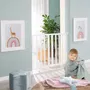 ROBA Barrière de sécurité bébé sans perçage pour porte et escalier, bois blanc ajustable de 62 à 105 cm avec extension, dès la naissance