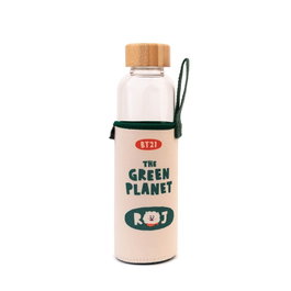 ERIK Bouteille en cristal RJ BT21 avec housse en néoprène et bouchon bambou, 500ml