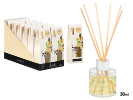 Acorde Mikado Vainilla 30 ml Diffuseur en Verre avec Bâtonnets 20 x 7.5 x 5 cm (Set de 24)