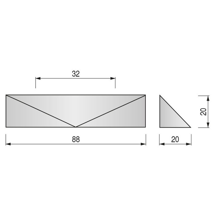 VIEFE Tirador en zamac cromado pour meuble, distance entre centres 32 mm