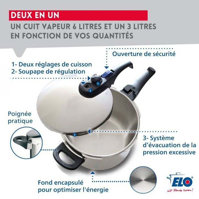 Fackelmann ELO Praktika Autocuiseur vapeur 4L, 22 cm