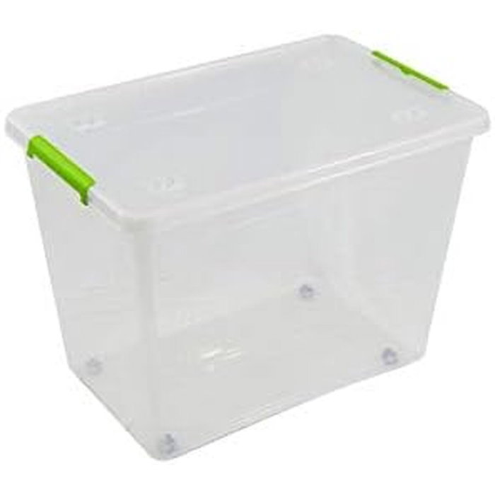 Art Plast Boîte de rangement transparente multiusage avec roues 60 L Art Plast Boîte de rangement transparente multiusage avec roues 60 L