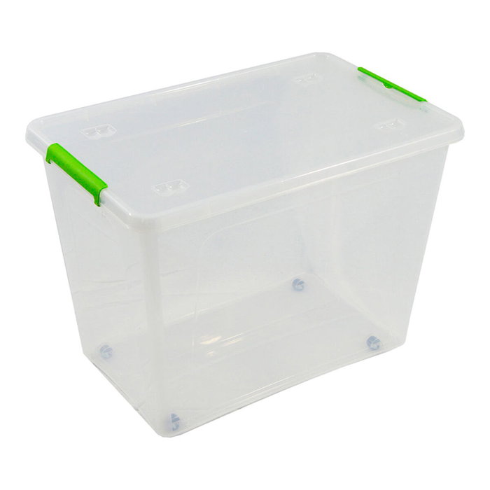 Art Plast Boîte de rangement transparente multiusage avec roues 60 L Art Plast Boîte de rangement transparente multiusage avec roues 60 L