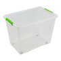 Art Plast Boîte de rangement transparente multiusage avec roues 60 L