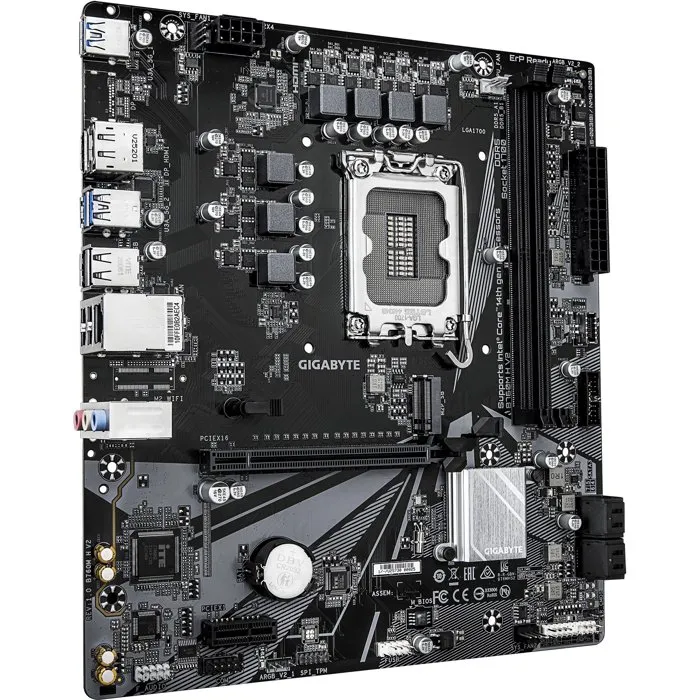 Gigabyte B760M H V2 Carte mère Micro-ATX Socket LGA1700 Chipset Intel B760 DDR5 pour PC Gaming, Bureautique et Multimédia