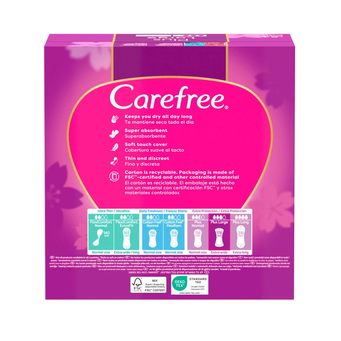 Carefree protecteur maxi frais 64 u