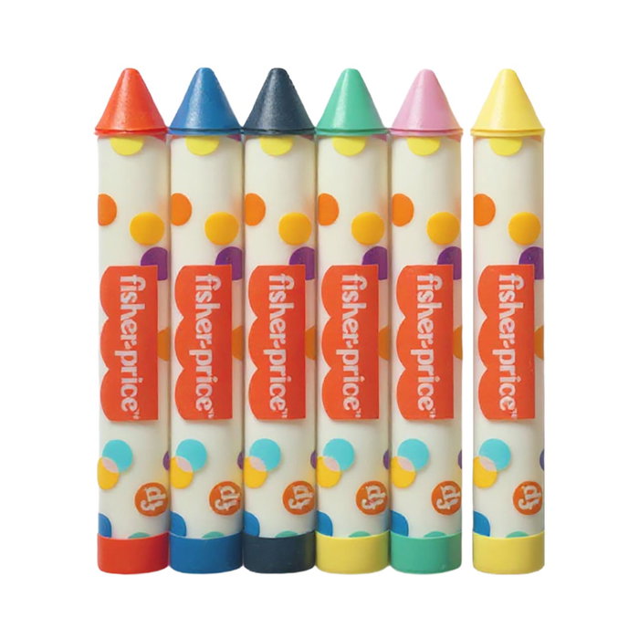 Fisher-Price Pack de 6 Crayons de Baignoire Sécurisés Lavables - 920D00302 - Développe la Créativité - Enfants à Partir de 3 Ans