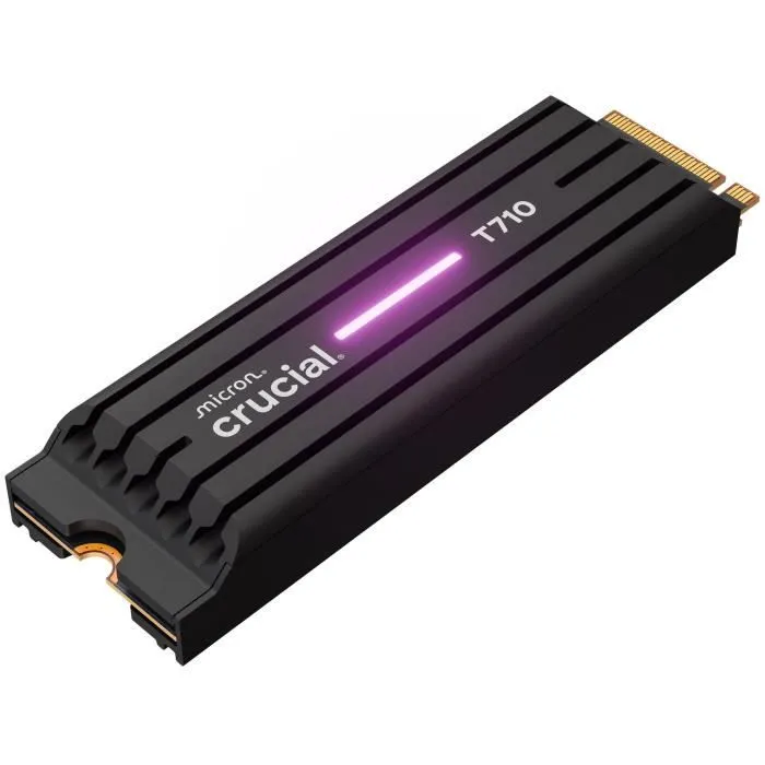 Crucial SSD interne T710 4 TB PCIe Gen5 NVMe M.2 avec dissipateur thermique Crucial SSD interne T710 4 TB PCIe Gen5 NVMe M.2 avec dissipateur thermique