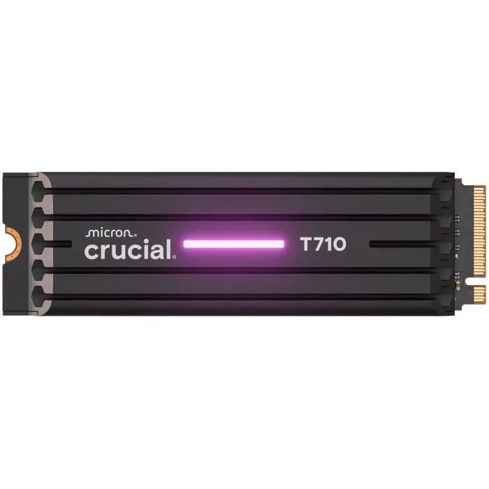 Crucial SSD interne T710 4 TB PCIe Gen5 NVMe M.2 avec dissipateur thermique Crucial SSD interne T710 4 TB PCIe Gen5 NVMe M.2 avec dissipateur thermique