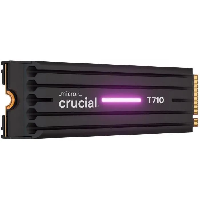 Crucial SSD interne T710 4 TB PCIe Gen5 NVMe M.2 avec dissipateur thermique Crucial SSD interne T710 4 TB PCIe Gen5 NVMe M.2 avec dissipateur thermique