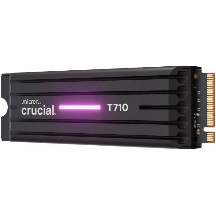 Crucial SSD interne T710 4 TB PCIe Gen5 NVMe M.2 avec dissipateur thermique Crucial SSD interne T710 4 TB PCIe Gen5 NVMe M.2 avec dissipateur thermique