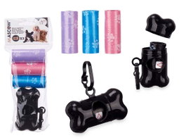 MASCOW Set de 15 distributeurs et 3 rouleaux de sacs pour animaux