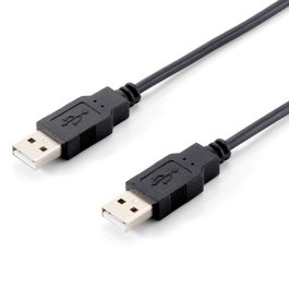 Equip Câble USB 2.0 Type A Mâle vers Mâle Double Blindé Noir Connecteurs Dorés