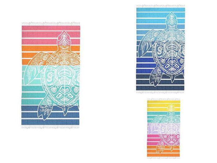 Secaneta Fouta Rizo Custay Serviette de plage ou tapis 95x160 cm - Modèles assortis