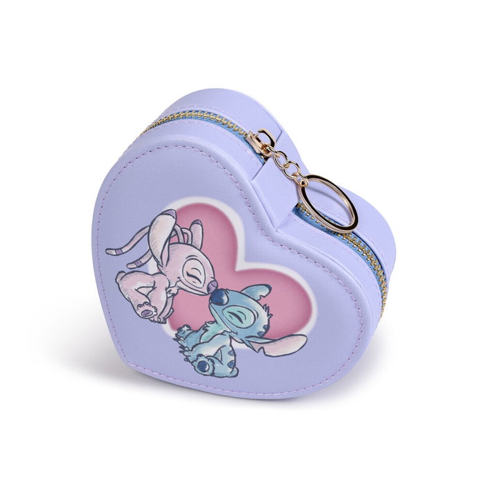 PEERS HARDY Joyero Coffret à Bijoux Coeur Zip Angel et Stitch Disney avec Compartiments, pour Voyage et Maison PEERS HARDY Joyero Coffret à Bijoux Coeur Zip Angel et Stitch Disney avec Compartiments, pour Voyage et Maison