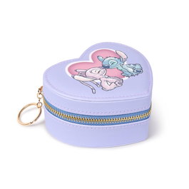 PEERS HARDY Joyero Coffret à Bijoux Coeur Zip Angel et Stitch Disney avec Compartiments, pour Voyage et Maison