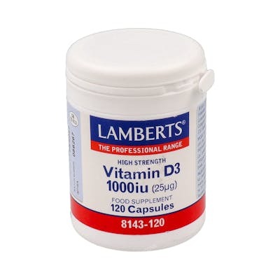 Lamberts Vitamine D3 1000 UI 120 Capsules - Complément Alimentaire Os et Immunité Lamberts Vitamine D3 1000 UI 120 Capsules - Complément Alimentaire Os et Immunité